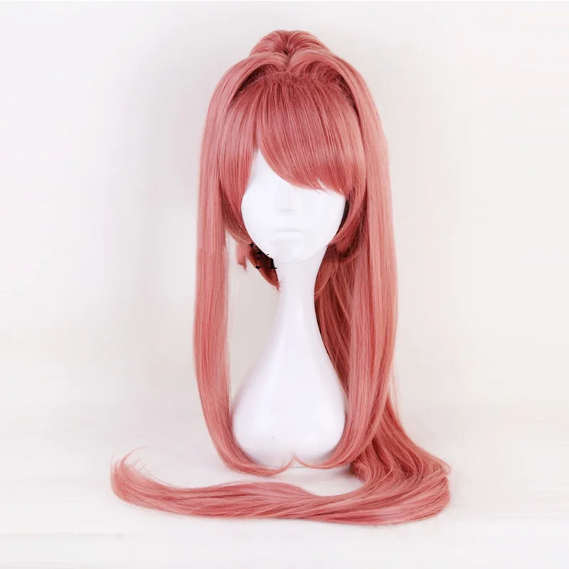 

High Quality Doki Doki Literature Club! Monika Wigs DDLC 95cm Long Heat Resistant Synthetic Hair Perucas Cosplay Wig +Wig Cap