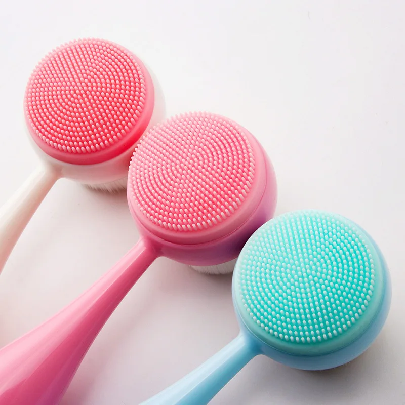Двухсторонняя многофункциональная щетка для очищения лица портативная мытья