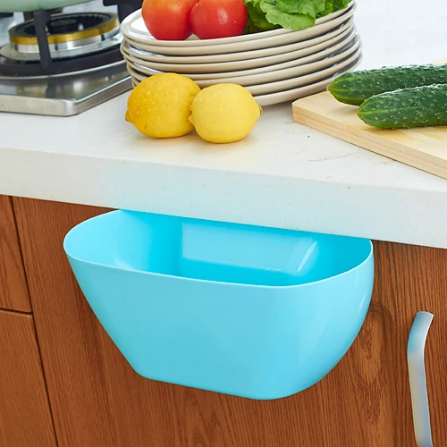 

Cute Multi-Function Home Kitchen Cabinet Trash Hanging Plastic Storage Box Organizers Garbage Holder Portable Waste Bin