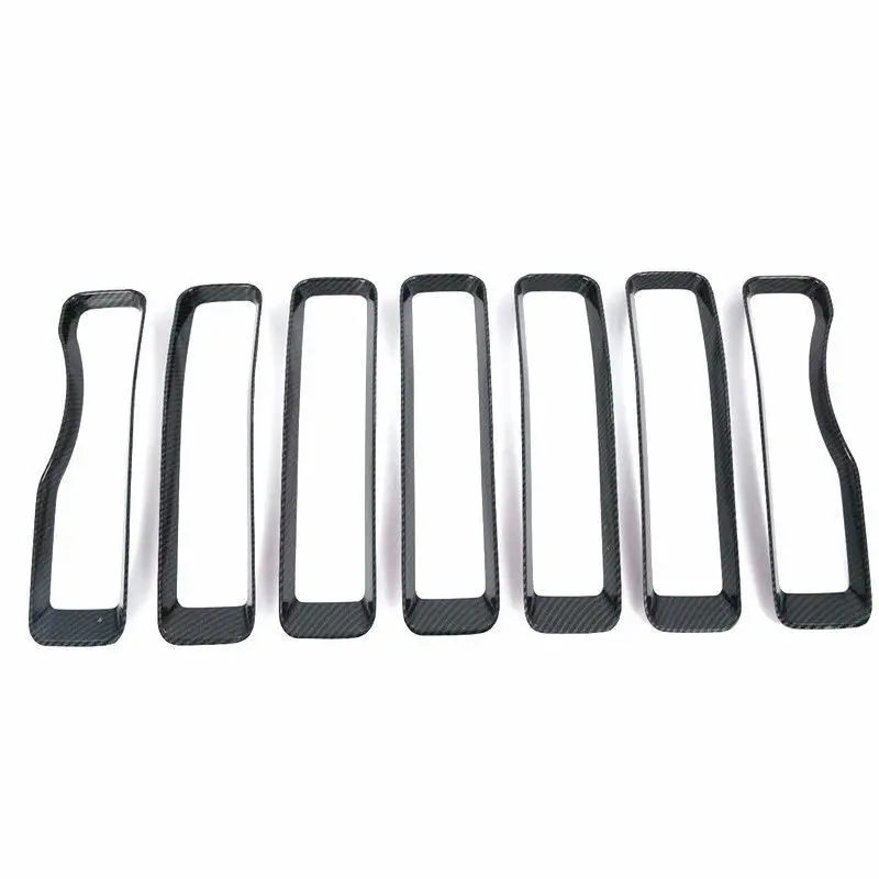 new Carbon Fiber Look Front Grille Grid Cover Trim 7pcs For for Jeepp Wrangler JL 2018 2019 | Автомобили и мотоциклы