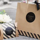 Наклейки круглые из крафтовой бумаги, черные, 60 шт.