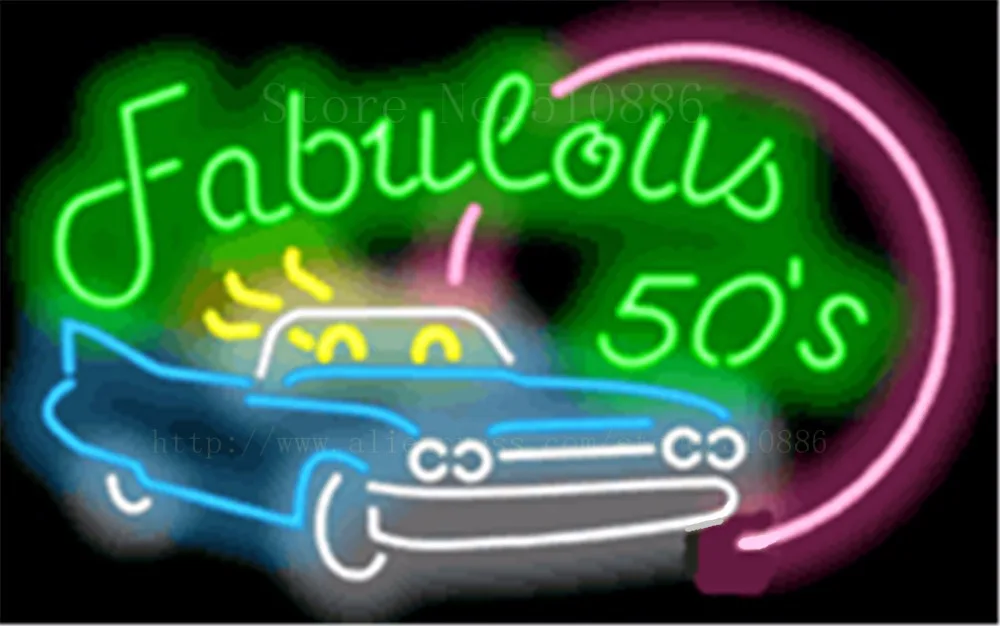 

19*15 "Сказочная неоновая вывеска 50", настоящий стеклянный пивной бар, светильник для паба, вывески для магазина, ресторанный магазин, случайны...