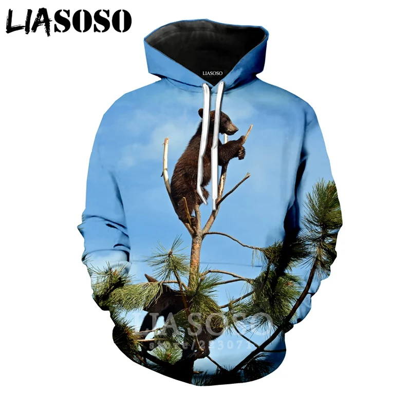 21 LIASOSO, новинка зимы, для мужчин и женщин, модная толстовка, 3D принт, животные, медведь, толстовки, длинный рукав, круглый вырез, топ, Harajuku, пуловер, B107-7 - Цвет: 21