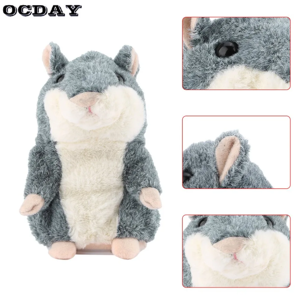 OCDAY плюшевая говорящая игрушка Хомяк Мышь пэт серый интерактивный милый звук
