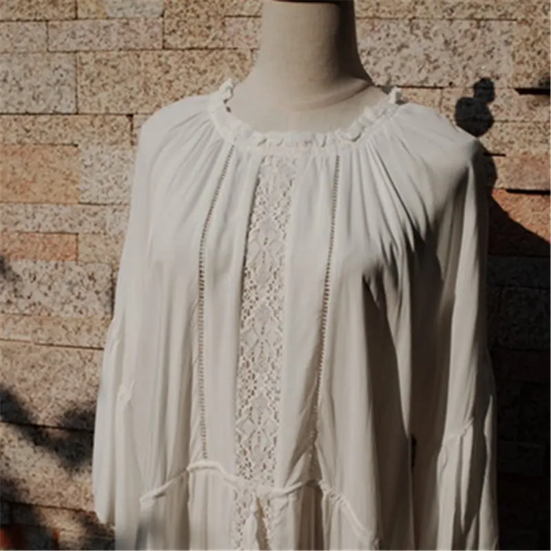 Robe Ete 2021 женская одежда летнее пляжное платье белая хлопковая Туника пикантные