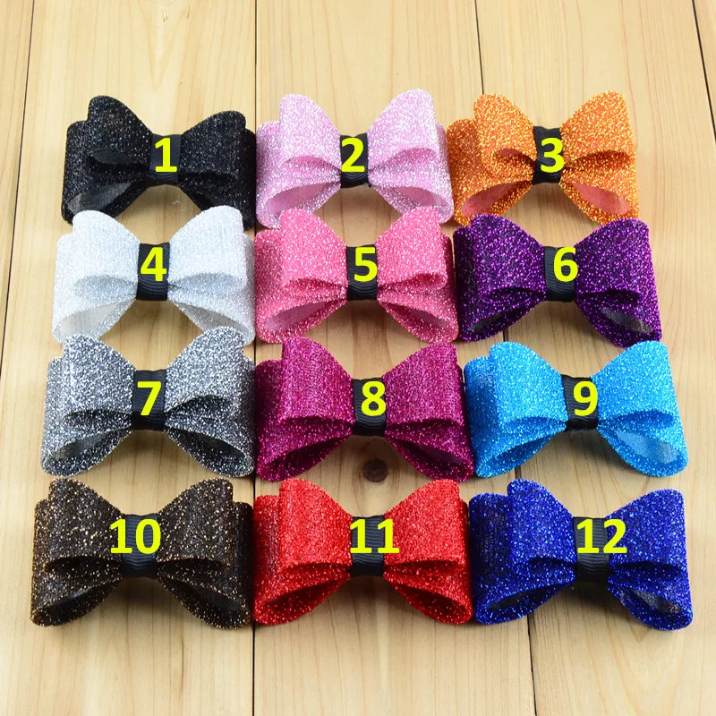 Двухслойный Блестящий однотонный 3d-бант без зажима экспресс-доставки головной