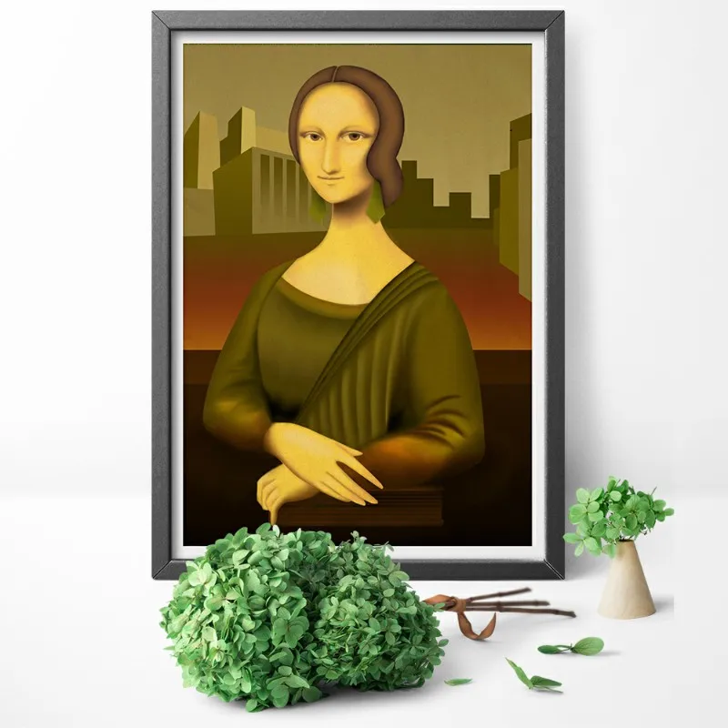 pic 5 Забавное искусство Мона Лиза-курительная Картина на холсте Художественная печать настенная печать плакат домашний Декор картина печать без рамки - Цвет: pic 5