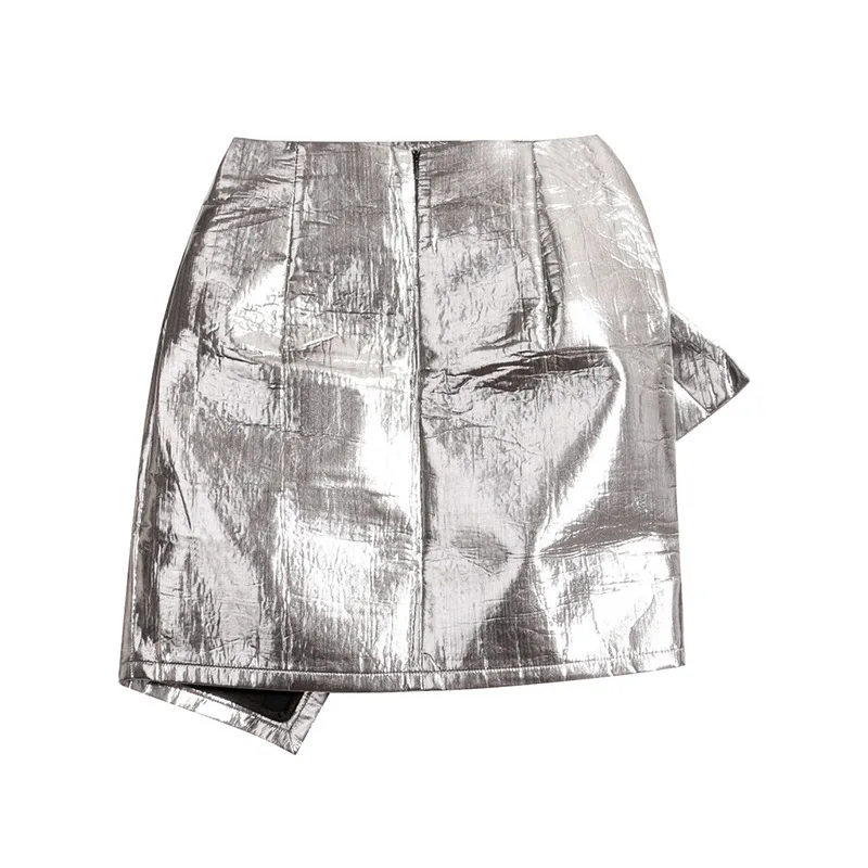 Sexy Women Sequins Soft Metal Skirts 2 Color Skirt Ladies Party Mini 2018 New Good Qualtiy Runway irregular Clothing B298 | Женская