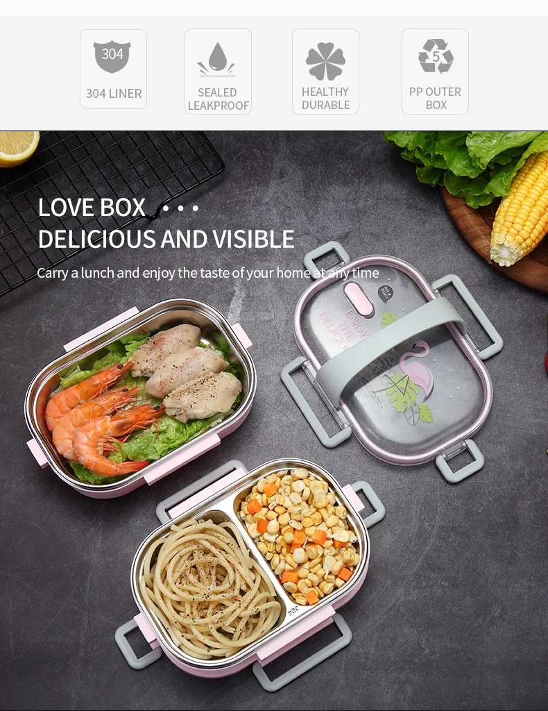 WORTHBUY японский картон Ланч-бокс 304 из нержавеющей стали Bento box для детей контейнер для хранения еды герметичный Bento Ланч-бокс