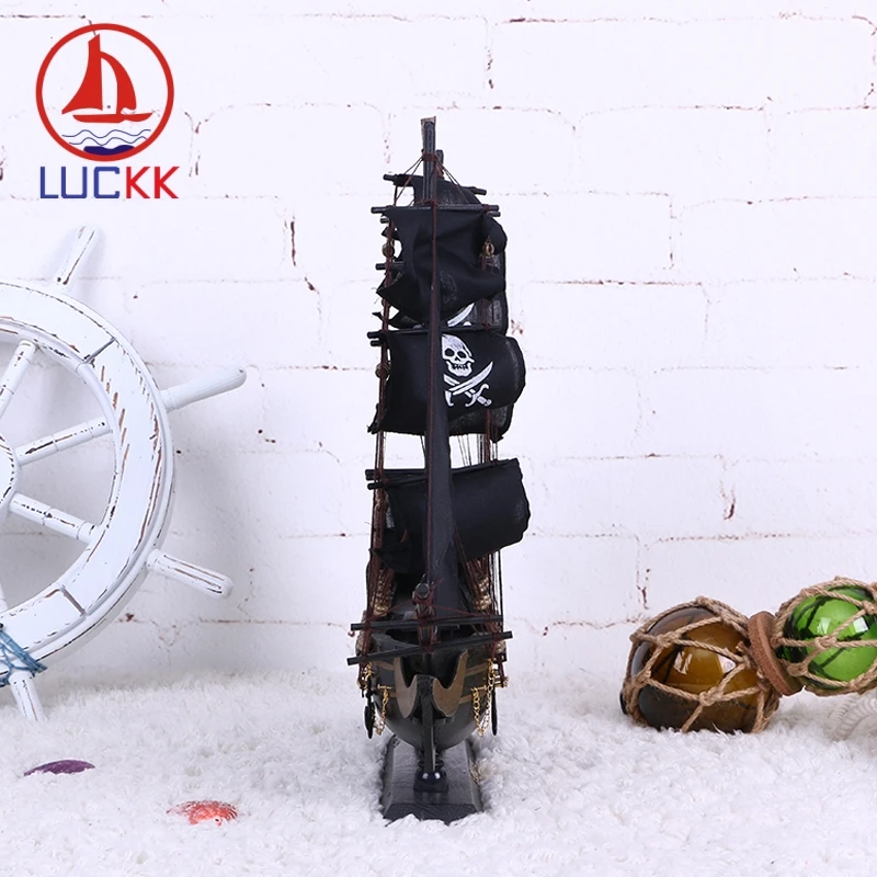 LUCKK 50 см деревянная Черная жемчужина статуэтка пиратского корабля украшение для