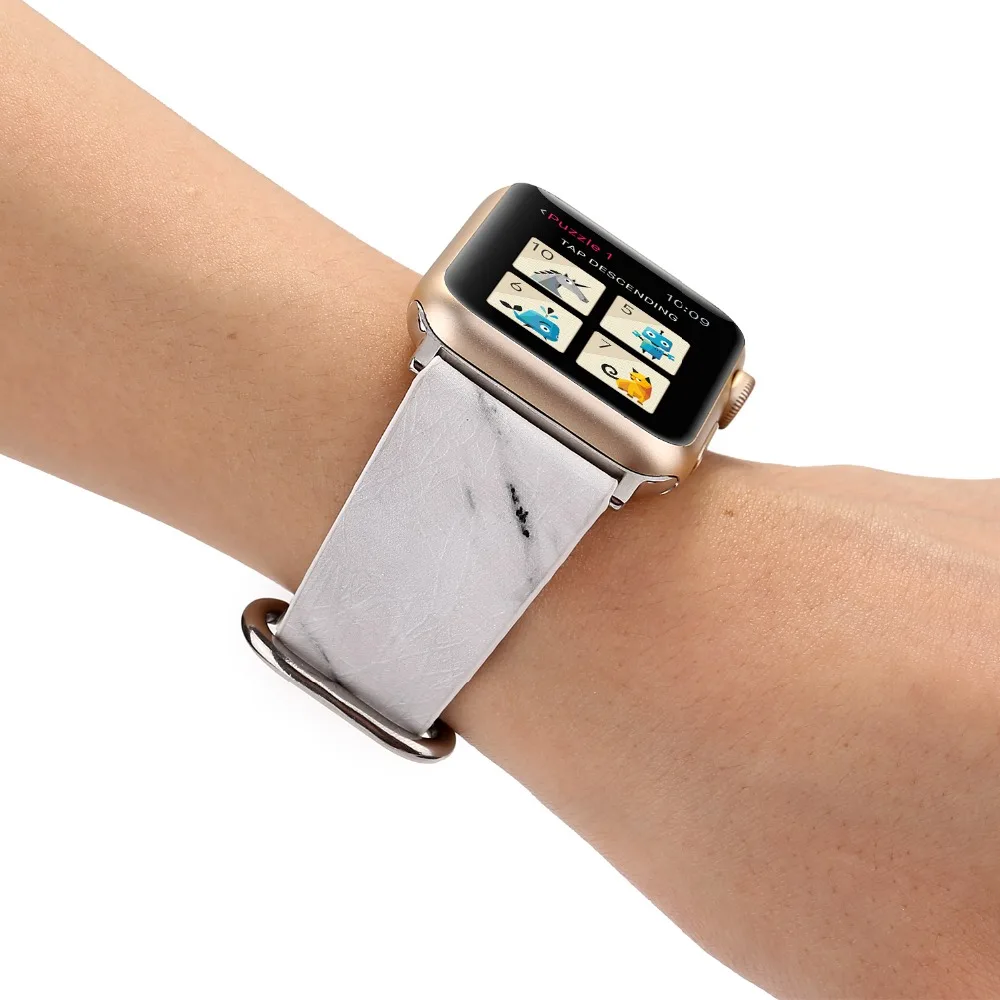 Мрамор печатных кожаный ремешок для apple watch серии 4 3 2 1 из мягкой искусственной