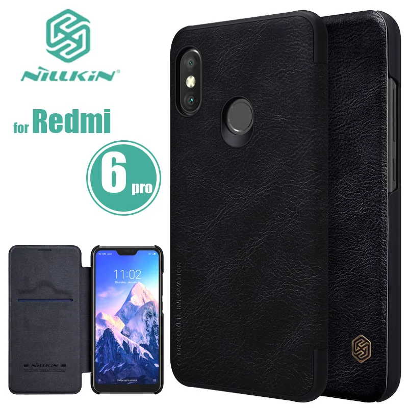 Кожаный чехол-книжка Nillkin Qin для Xiaomi Redmi 7 6 Pro Роскошный деловой чехол Mi A2 Lite Nilkin