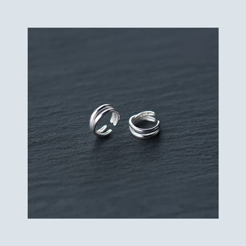 Оптовая продажа маленькие серьги Клипсы из настоящего серебра 925 пробы манжеты