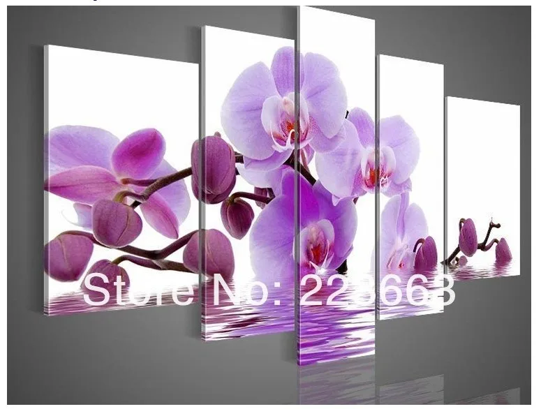 

Hand Painted Violet Picture On Canvas Purple Flower Oil Painting No Frame For Bedroom Wall Art Free Shipping Pictures Art