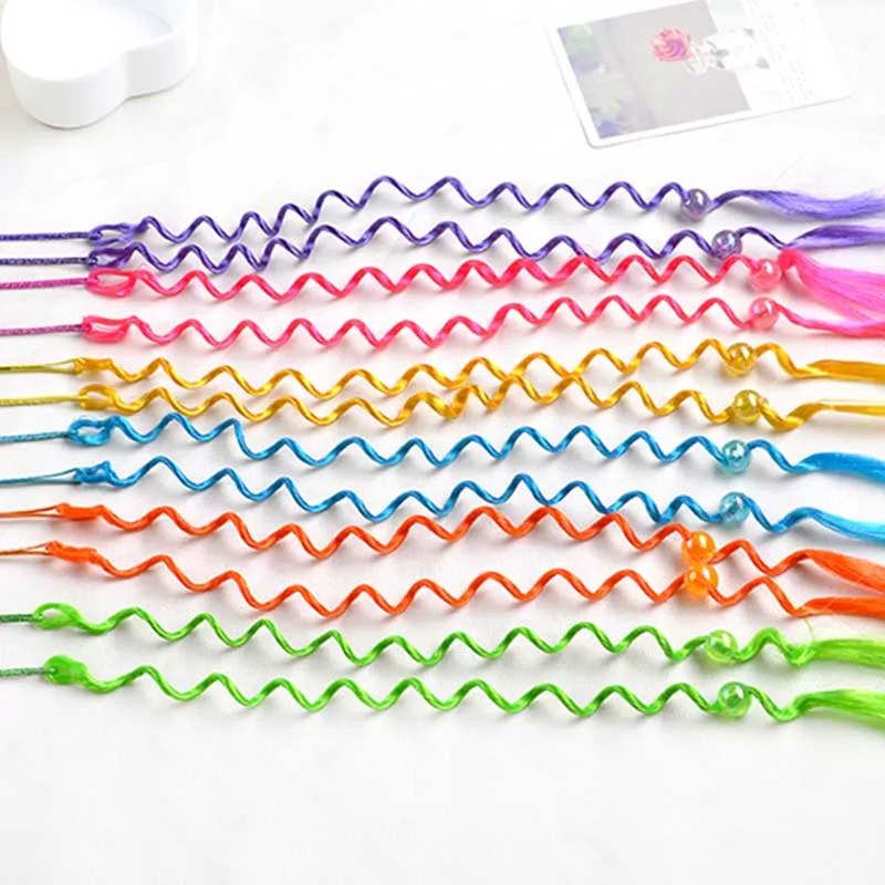 Новый детский головной убор 12 комплектов смешанный цвет парик декоративный с