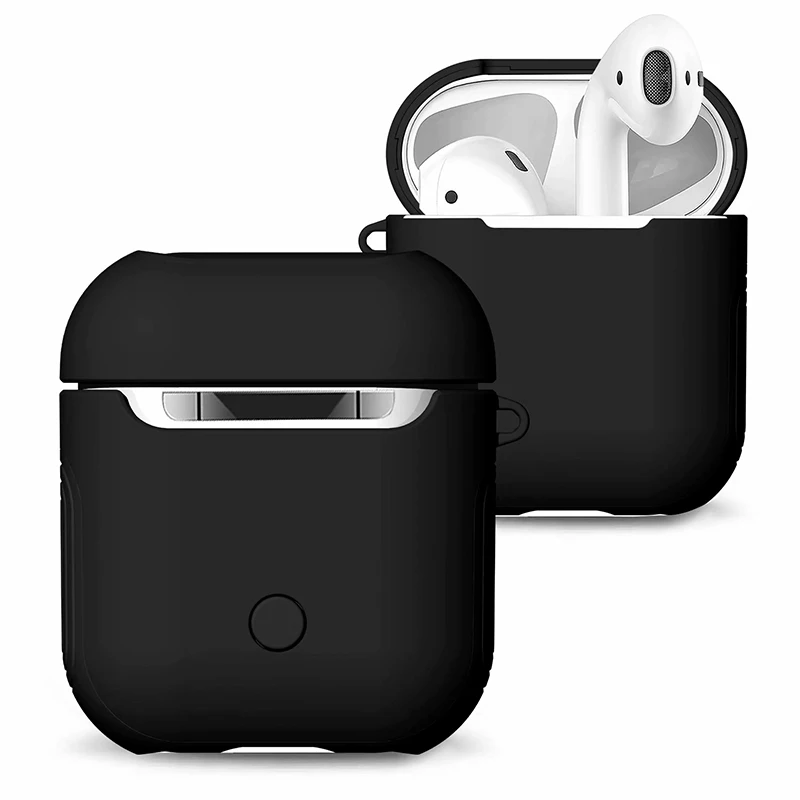 Мягкий ТПУ + ПК армированный силиконовый чехол для Apple Airpods противоударный