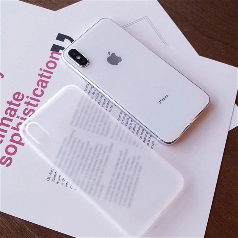 Ultra-thin Matte Case For iPhone 7 8 Plus Transparent SImple 5 5s se 6 6s X Xr Xs Max Back Phone Cover Capa |