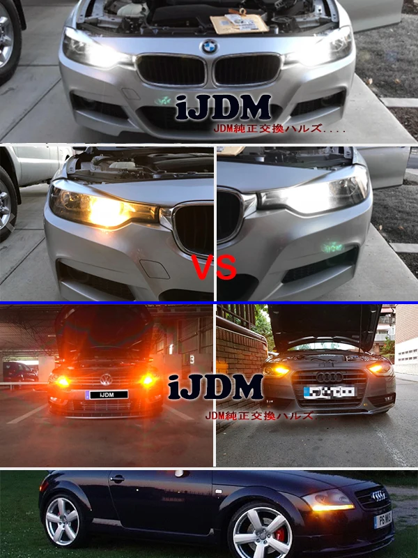 IJDM Amber PW24W светодиодный Canbus без ошибок PWY24W светодиодный лампы для Audi A3 A4 A5 Q3 VW MK7 Golf CC Ford Fusion передние указатели поворота