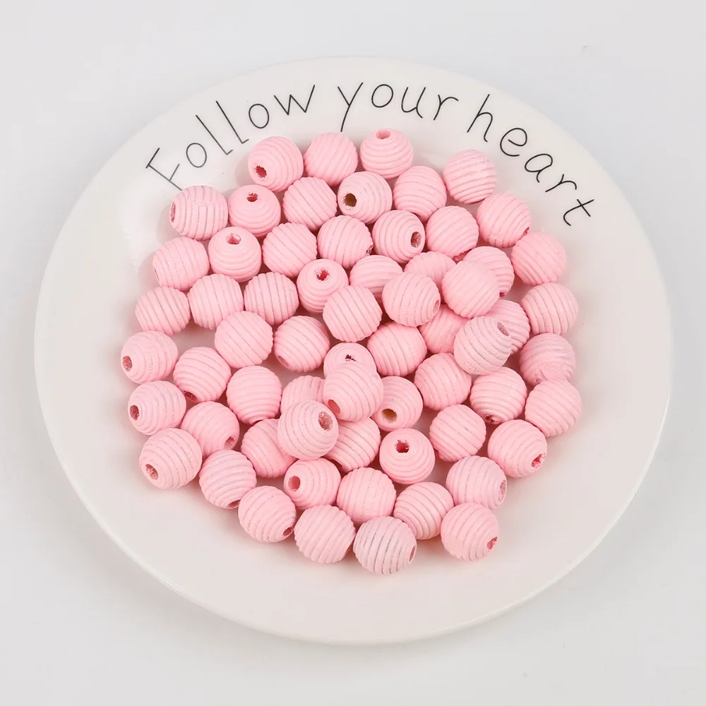 Деревянные бусины с нитью 14 мм круглые отверстием 3 5 для шармов браслетов