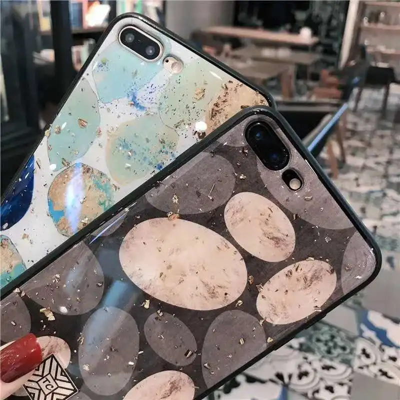Phone Case For iPhone X XS Max XR Luxury Glitter Gold foil Soft TPU Silicone Cover coque 7 8 plus 6 6s Plus | Мобильные телефоны и