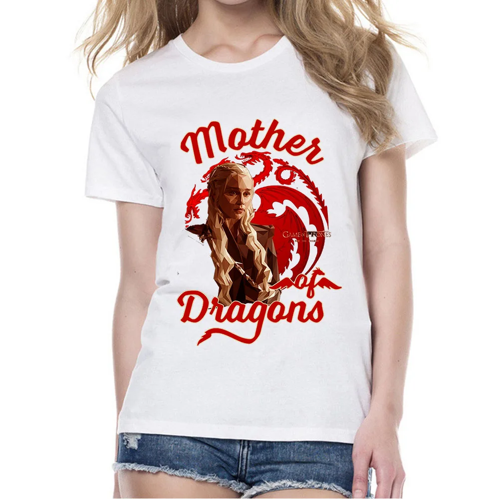 New Vintage Style Daenerys Targaryen Mother Of Dragons Dragon Fire TShirt Winterfell Womens T Shirt GOT Fans Gift Tee T-shirt | Женская