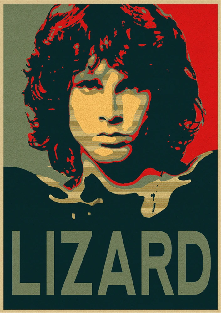 Винтаж Ретро Рок-Группа Музыка двери Jim Morrison матовая крафт-бумага плакат стены стикеры домашний декор - Color: Light Yellow