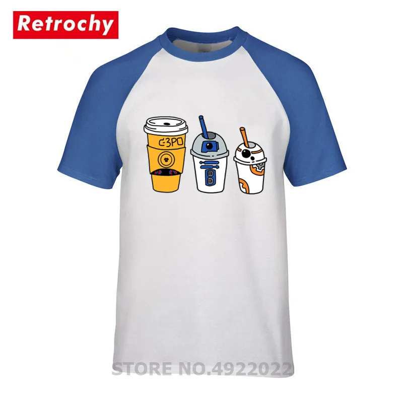 Забавные напитки Мужская новинка футболка робот кофе для юмора дизайн эти вы