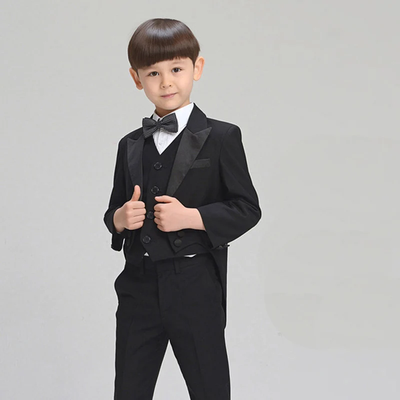 Комплект одежды для больших мальчиков черный Фрак детские костюмы выпускного