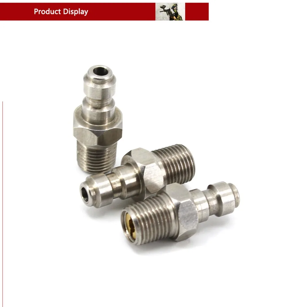 PCP Airforce Пейнтбол Пневматический Быстрый Соединитель 8 мм 1/8NPT M10x1 1/8BSPP штекер Адаптер фитинги из нержавеющей стали 3 шт./лот