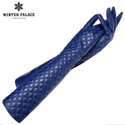 В моде Длинные кожаные перчатки, натуральная Кожа, Длина 45-46 СМ, Хлопок, Взрослый, Истинный черный меховые перчатки, Спандекс, кожаные перчатки