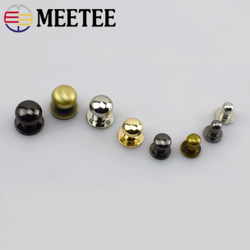 20 шт Meetee 4-12 мм Металлические заклепки для сосков для кошельков Fastner застежки шпильки Винты кнопки кожевенное Ремесло АКСЕССУАРЫ