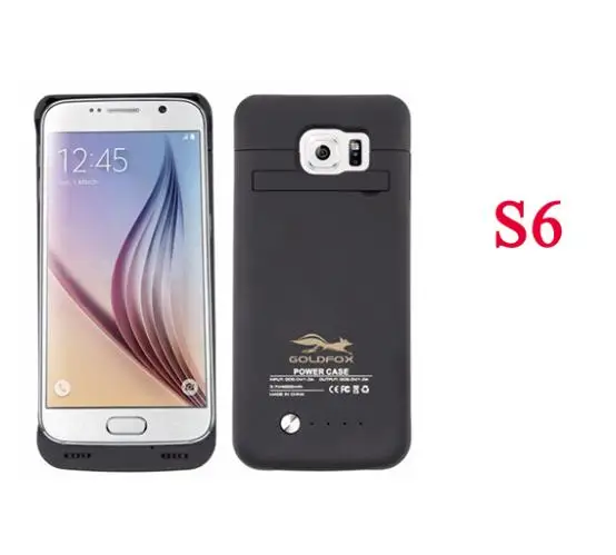 Goldfox 4200 мАч чехол для зарядки телефона для samsung Galaxy S6 S6 Edge резервный внешний чехол для зарядки аккумулятора телефона - Цвет: Black for S6