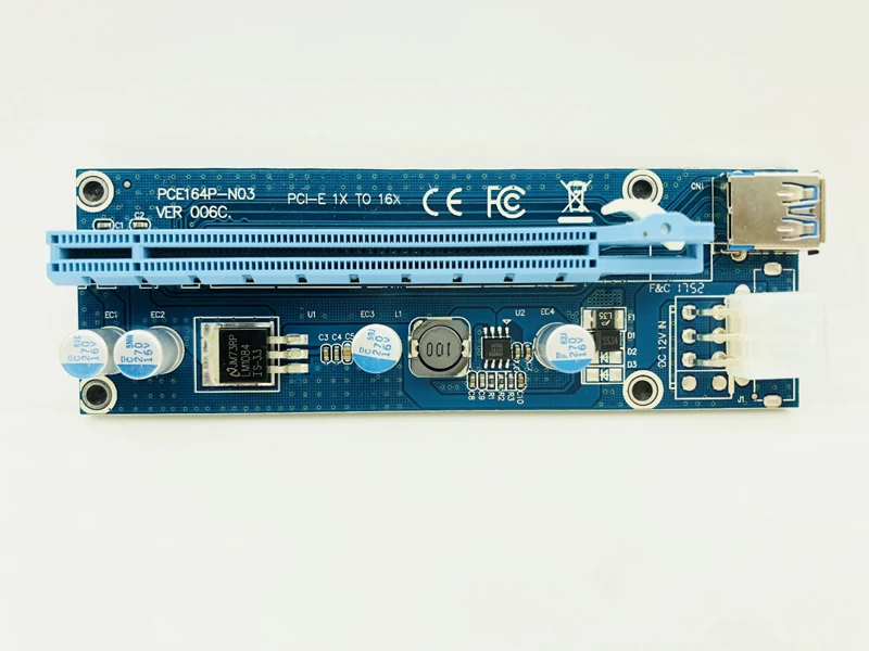 VER006C PCI Express PCIE E Riser Card 006C 6Pin 1x к 16x удлинитель USB 3 0 кабель видеокарта для майнинга