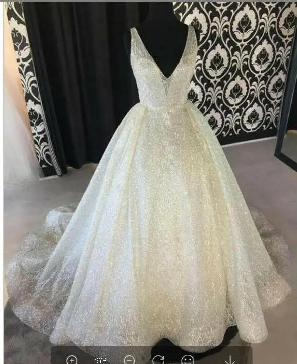 Роскошное Blingbling свадебное платье с открытой спиной сказочное пикантное
