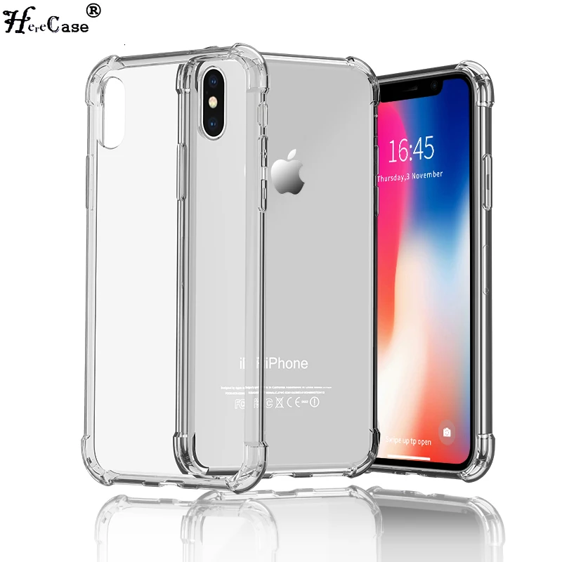 Ультратонкий прозрачный силиконовый чехол из ТПУ для iPhone 11 12 Pro Max 5 6 7 8 Plus защитный