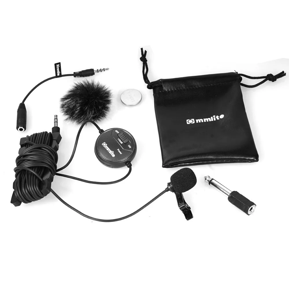 Commlite CVM-V03CP CoMica dB Adjusting Lavalier Microphone Clip-on Omnidirectional Condenser Mic for Camera Camcorder Smartphone |