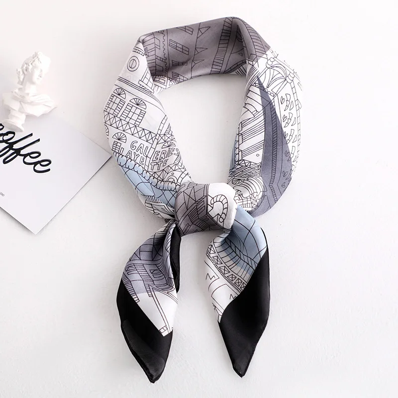 Роскошный бренд 2019 Новый Модный летний Шелковый квадратный шарф женский