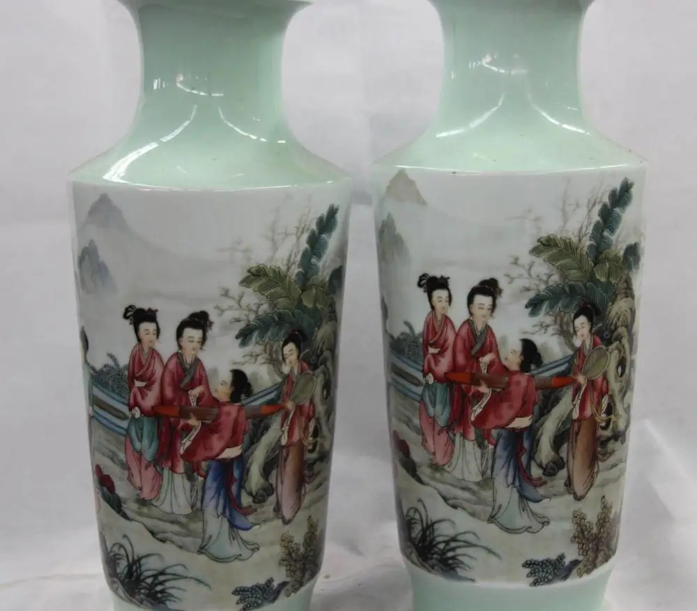 WBY 18 дворцовых полихромов wucai цвет фарфора дамы Рисование поле горничной кувшин
