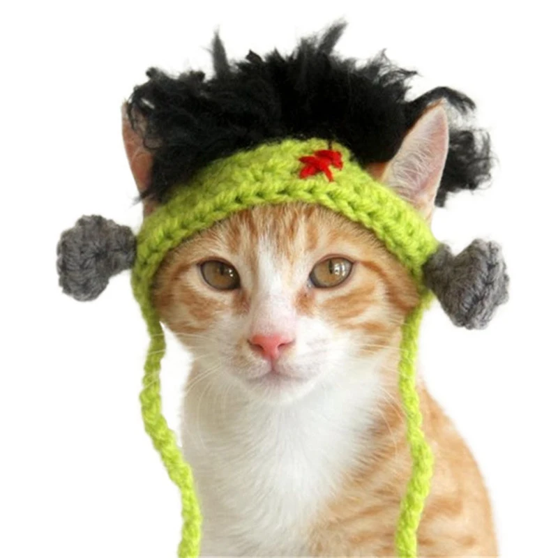 Зеленый Pet вязаный Кепки собаки кошки Хэллоуин костюм для собаки кошки фестиваль Косплэй милый пират рога КРС шляпа с милой собачкой повязка для волос аксессуары головной убор - Цвет: Зеленый