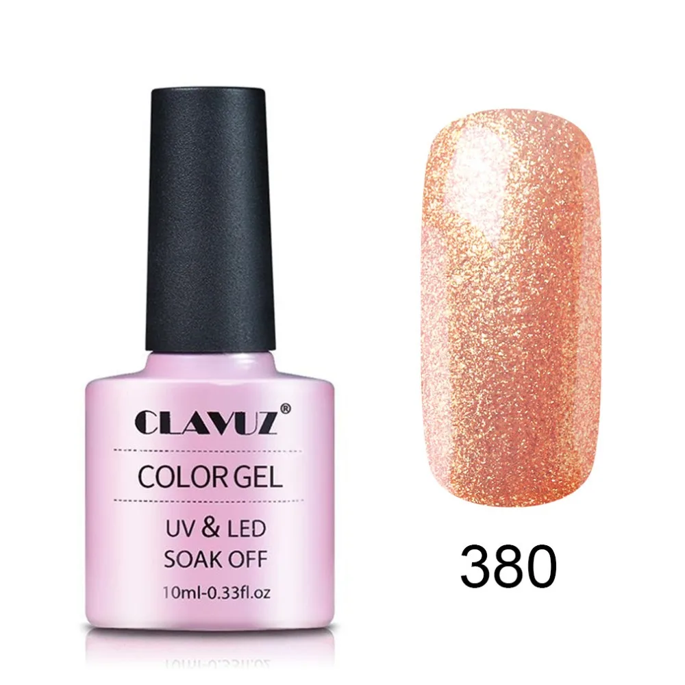 CLAVUZ Красочные Блеск лак для ногтей Long lasting Soak off светодио дный УФ гель 10 мл Розовый