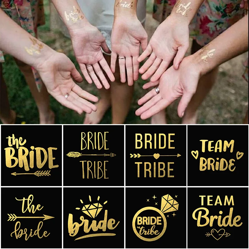5 шт./лот свадебное украшение тату-наклейка Team Bride To Be для девичника вечеринки