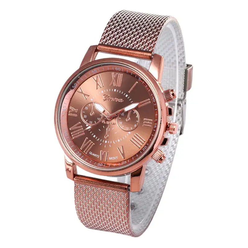 Кофе Foloy digital women watches Quality Fashion Geneva Roman Numerals Faux Leather Analog Quartz Ladies watch Bracelet Clock Gift - Цвет: Кофе