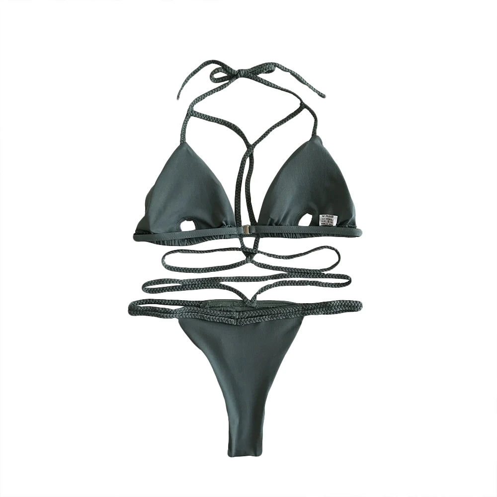 Сексуальные стринги с пуш ап Женский комплект бикини купальник купальный костюм