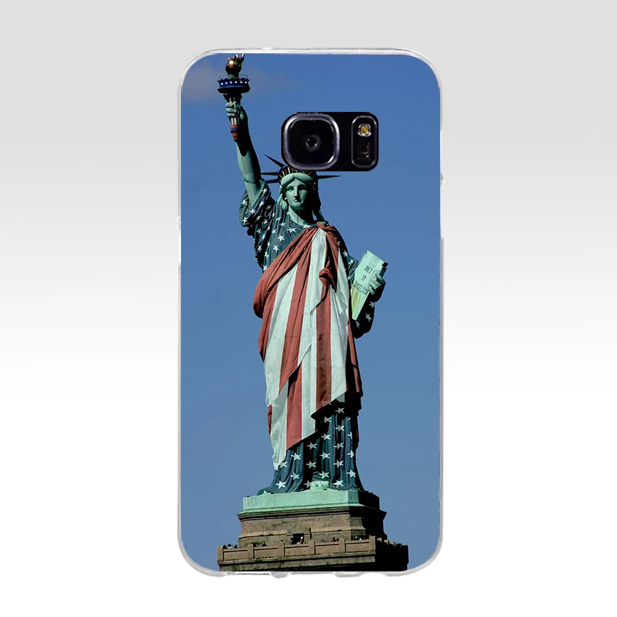 216AQ американский флаг США мягкий силиконовый чехол из ТПУ для samsung Galaxy s6 s7 edge s8 s9 plus
