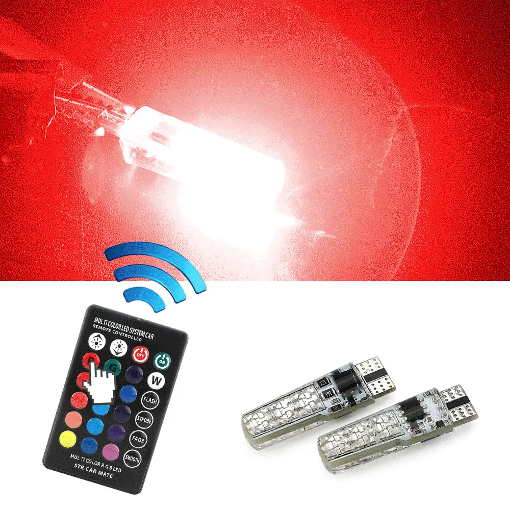 Зеленый L T10 светодиодный rgb лампы светильник для чтения 12V W5W Автомобильные фары RGB