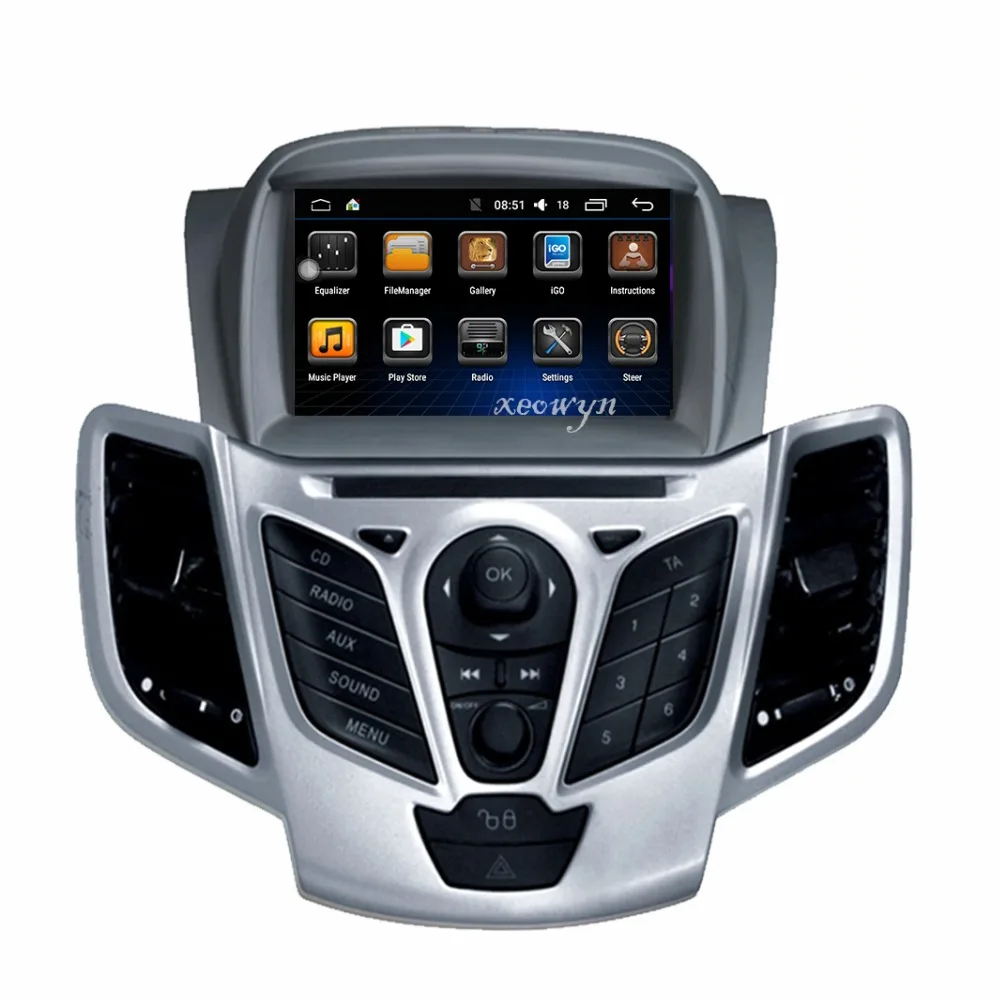 Android 9,0 автомобильный dvd-плеер для FORD Fiesta 2008- gps навигация 2 Din Автомобильный радио мультимедиа wifi стерео ips головное устройство RDS