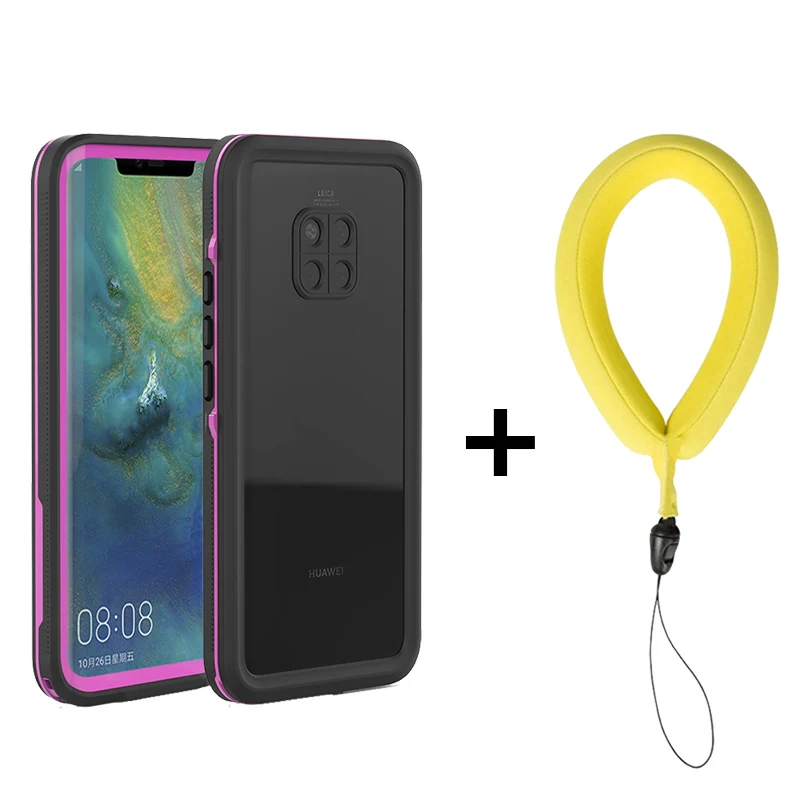 Водонепроницаемый чехол для плавания ming IP68 ДЛЯ huawei P30 P30Pro P20 Pro Чехол для дайвинга защита для плавания чехол для huawei P20 Lite mate 20Pro оболочка - Цвет: Pink with Strap
