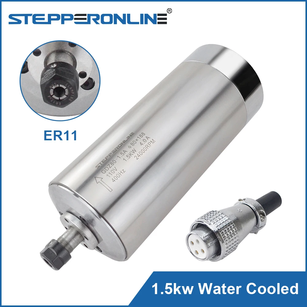 1.5KW с водяным охлаждением двигателя шпинделя 110 V/220 V 24000 об/мин ER11 Колле ЧПУ шпинделя 4 шт подшипники для фрезерного станка с ЧПУ машины