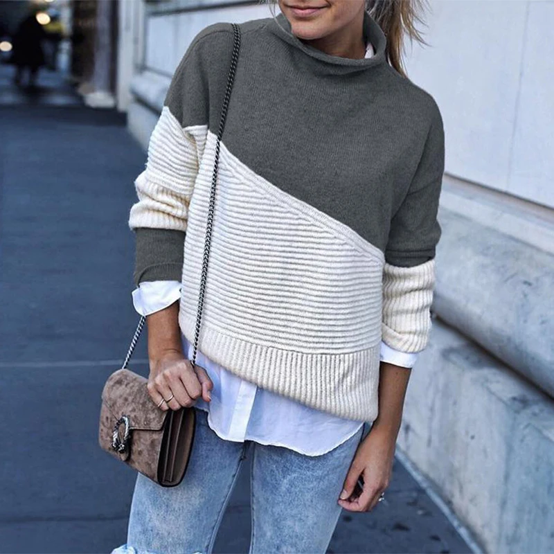 Savabien Sweater Women Invierno 2019 Pullover Irregular Sleeve Turtleneck Vintage Harajuku knitwear Black Streetwear | Женская одежда