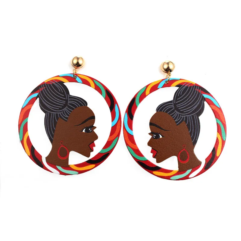 1pair Bohemia Hollow Ear Drop Character Pendant Earring For Personality European Women Piercing Jewelry Bijoux E1242 |